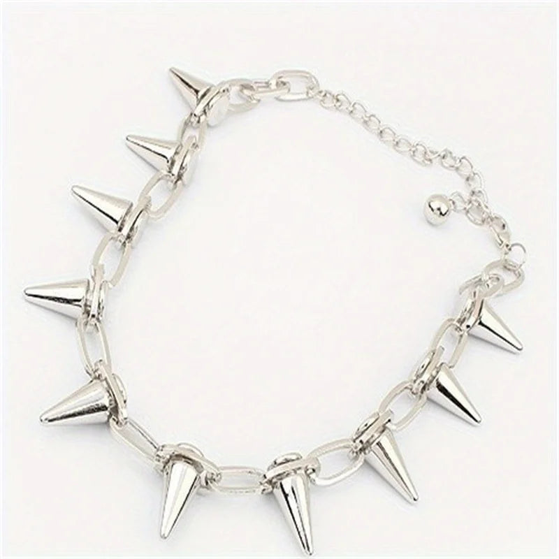 Punk Studded Rivet Spikes Necklace