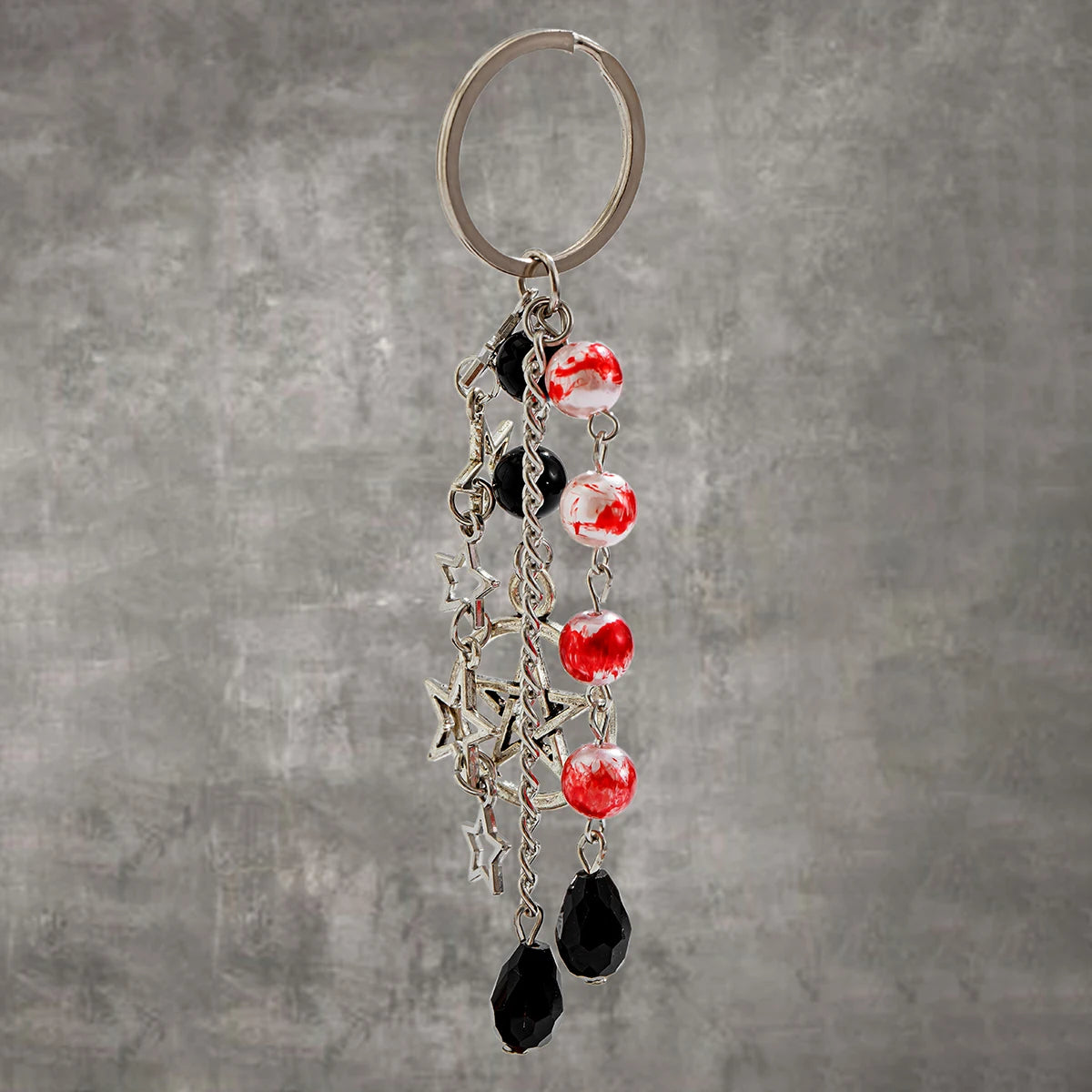 IngeSight.Z New Goth Black Bowknot Keychain Women 2024 Classic Cross Love Heart Key Ring Ladies Halloween Jewelry Gift