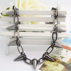 Punk Gothic Studded Rivet Spikes Necklace Vintage Choker Hip Hop Necklace For Party Birthday Valentine's Day Lovers Gifts
