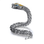 Handmade Retro Bracelet Men's High-end Sense Personality Medusa Rattlesnake Hip-hop Domineering  Series Jewelry