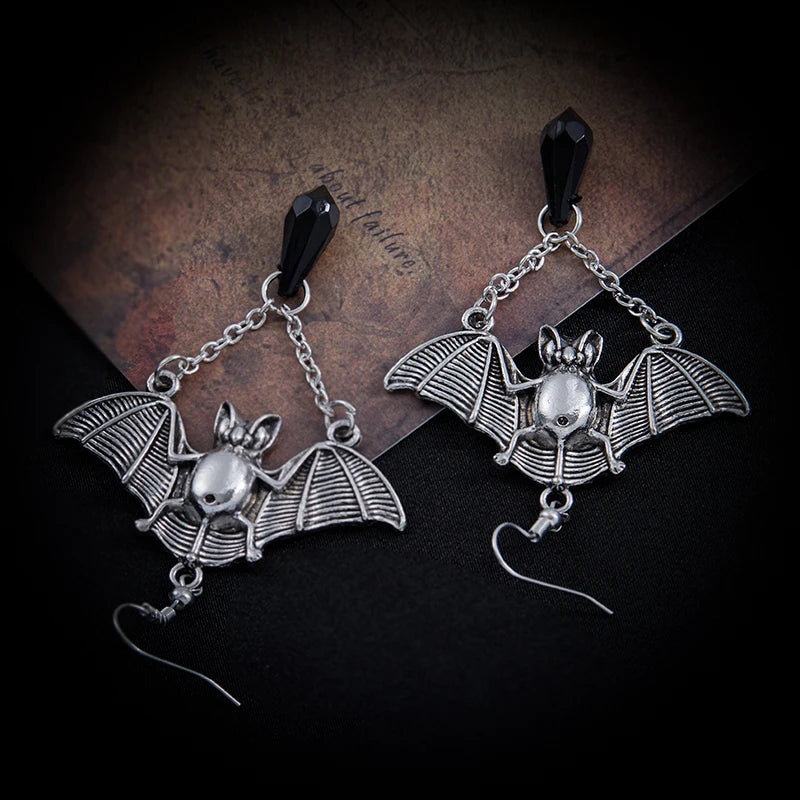 Gothic Vampire Bat Earrings for Women Men Night Bat Ghost Festival Punk Rock Hip Hop Earring Party Gift Jewelry