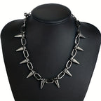 Punk Gothic Studded Rivet Spikes Necklace Vintage Choker Hip Hop Necklace For Party Birthday Valentine's Day Lovers Gifts