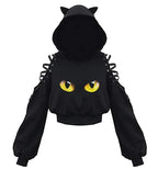 Women's Clothes Solid Color Gothic Hoddies Women's Sweatshirt Hollow Out Long Sleeve Hodded Casual Pullover Summer Autumn Y2k