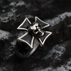 European and American vintage cross skull personality ring no rust men's titanium steel ring jewellery wholesale