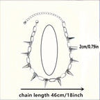 Punk Gothic Studded Rivet Spikes Necklace Vintage Choker Hip Hop Necklace For Party Birthday Valentine's Day Lovers Gifts