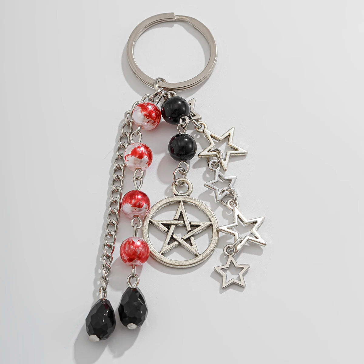 IngeSight.Z New Goth Black Bowknot Keychain Women 2024 Classic Cross Love Heart Key Ring Ladies Halloween Jewelry Gift